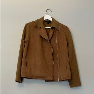 Ann Taylor Brown Teddy Jacket with Classic Lapel